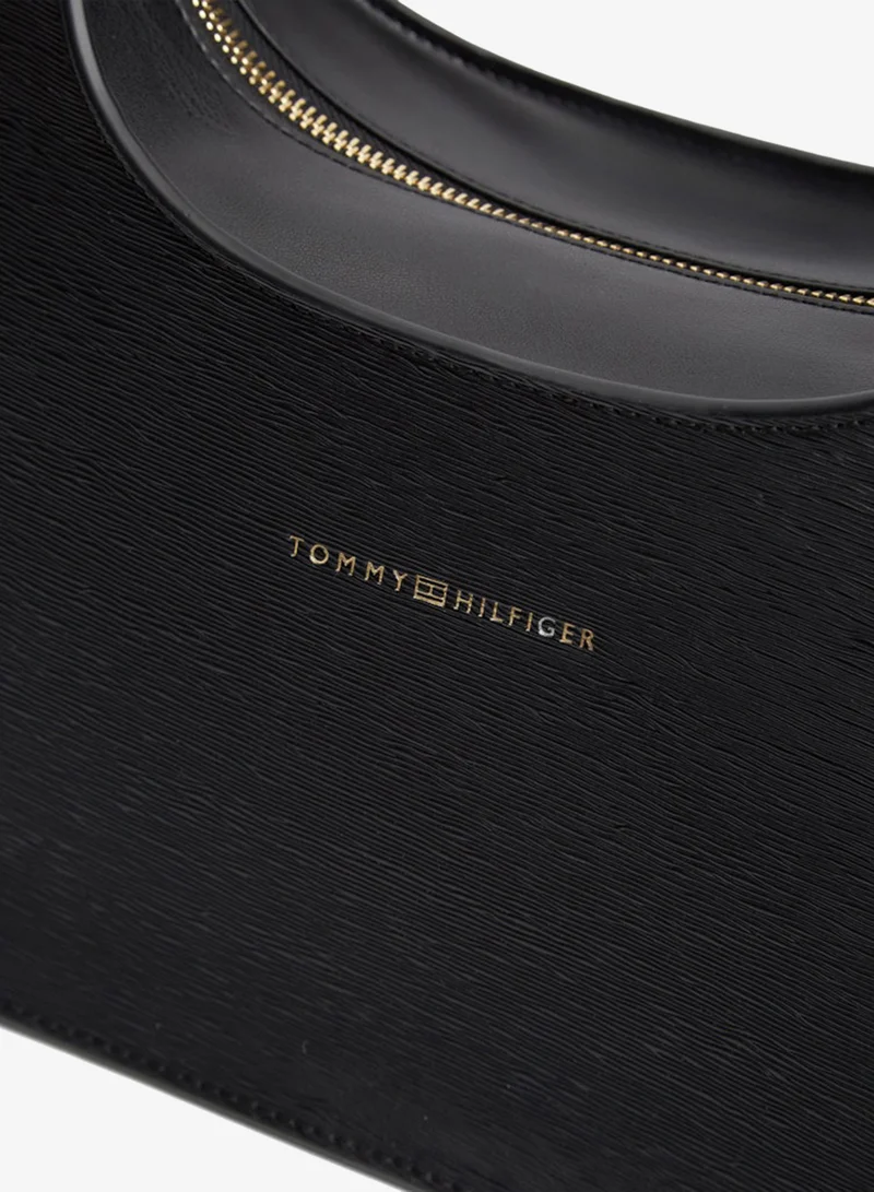 Tommy Hilfiger Black Modern Textured Shoulder Bag for Women | Best Price UAE